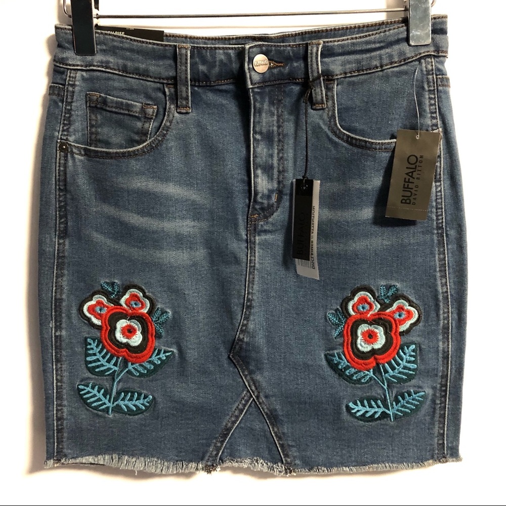 Buffalo High Rise Floral Embroidered Jean …